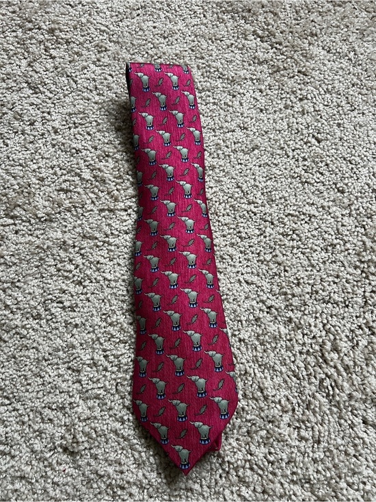 Hermes Other - HERMES Circus Elephant & Mouse silk tie 7681TA